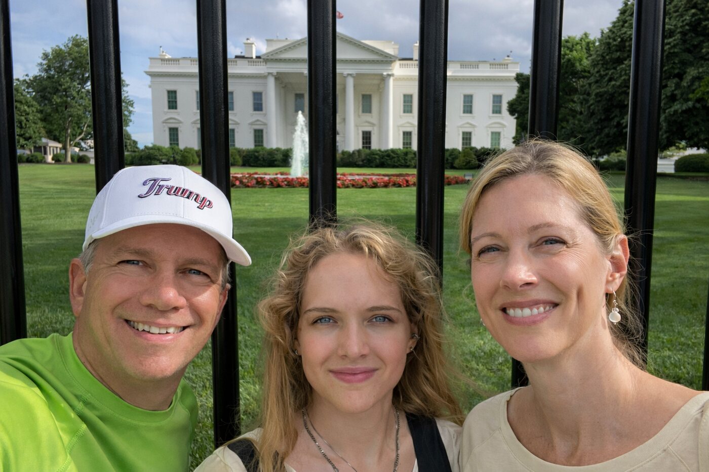 Angela Strohm with family in front of the White House